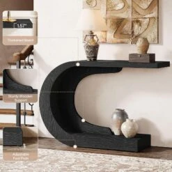 Tribesigns 43.3" C-Shaped Console Table, Wood Entryway Hallway Table Accent Table For Hall, Living Room, Entrance, Foyer -Tribesigns Sales Store GUEST dde2263a 94bb 4190 82c3 e407b42584d9