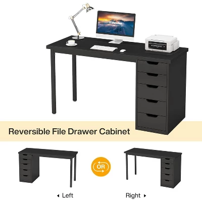 Tribesigns Computer Desk With 5 Drawers, 47 Inches Modern Simple Home Office Desk Study Writing Table For Small Spaces 6 Tribesigns Computer Desk With 5 Drawers, 47 Inches Modern Simple Home Office Desk Study Writing Table For Small Spaces - Image 6