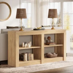 Tribesigns 59-Inch 3-Tier Farmhouse Entryway Table, Wood Console Table Behind Couch -Tribesigns Sales Store GUEST dfdadba1 b1f6 410a b50f e5bfe74859ef