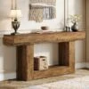 Tribesigns Farmhouse 2-Tier 63" Console Table With U-Shaped Base For Living Room