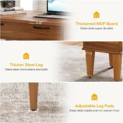 Tribesigns 47" Wood Computer Desk With 3 Drawers, Farmhouse Small Office Desk With Storage For Home Office, Bedroom, Study Room, Brown -Tribesigns Sales Store GUEST e3d0d171 3518 4497 9572 162a433baa1f