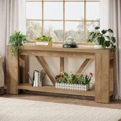 70.9-Inch Extra Long Console Table, 2-Tier Farmhouse Sofa Table Behind Couch, Large Entry Console With Storage For Hallway, Foyer -Tribesigns Sales Store GUEST e5163330 b220 47a7 9cce 7cc337185e4f