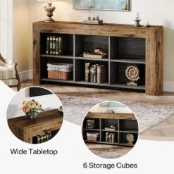 Tribesigns 62.99-Inch Wooden Console Table With 6 Storage Cubes -Tribesigns Sales Store GUEST e6f3cae1 74ae 472a 9c2d 5e98b6495c20
