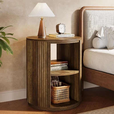 Tribesigns 3-Tier Round End Table, Side Table With Storage Shelf For Living Room, Bedroom 2 Tribesigns 3-Tier Round End Table, Side Table With Storage Shelf For Living Room, Bedroom - Image 2