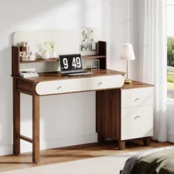 Tribesigns Computer Desk With Storage, 56-Inch Writing Study Table With 4 File Drawers For Home Office, Bedroom, Small Space -Tribesigns Sales Store GUEST e789151a c550 4b3e b773 46cbce375c0f