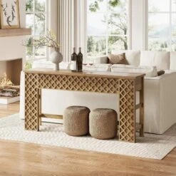 Tribesigns 70.9 Inch Entryway Table Sofa Table, Narrow Long Console Table For Living Room,Wood Diamond Lattice Design -Tribesigns Sales Store GUEST e8683781 22fb 4267 8d6e b2ea3496fa8d