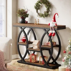 Tribesigns 39.37" Console Table, Industrial 4-Tier Sofa Table Narrow Wood Entryway Table With Storage Shelves -Tribesigns Sales Store GUEST e89baf33 6be7 4179 bb59 591648d90291