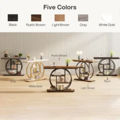 Tribesigns Industrial 4-Tier 41.3" Console Table With Circle Base -Tribesigns Sales Store GUEST e9b0cf4a a6f1 4a1a 8fc1 8f3477fd6c01