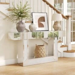Tribesigns 2-Tier Modern Mirrored Console Table, 63"Long Sofa Behind Couch Table For Living Room, Table With Heavy Duty Base, Silver -Tribesigns Sales Store GUEST e9f00bf9 a434 47c1 8cf3 541e8aa4c1a9