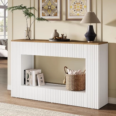Tribesigns Modern Console Table, 55" Wood Entryway Table With Storage, Narrow Long Sofa Table Behind Couch Table For Living Room, Hallway 6 Tribesigns Modern Console Table, 55" Wood Entryway Table With Storage, Narrow Long Sofa Table Behind Couch Table For Living Room, Hallway - Image 6