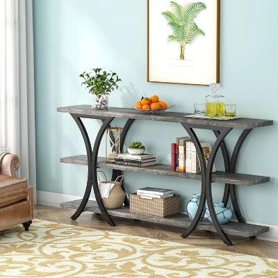 Tribesigns 70.8 Inch Console Table, Long Sofa Table Entry Table With 3 Tier Storage Shelves For Entryway Hallway Living Room 6 Tribesigns 70.8 Inch Console Table, Long Sofa Table Entry Table With 3 Tier Storage Shelves For Entryway Hallway Living Room - Image 6