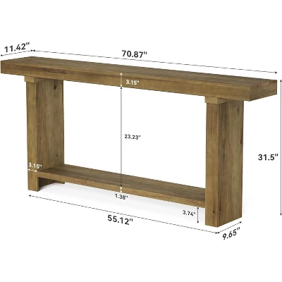 Tribesigns 70.9"Solid Wood Console Table, Farmhouse Entryway Accent Table For Living Room, Entrance, Hallway, Foyer, Dark Brown 1 Tribesigns 70.9"Solid Wood Console Table, Farmhouse Entryway Accent Table For Living Room, Entrance, Hallway, Foyer, Dark Brown