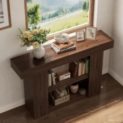 Tribesigns 53" Console Table For Entryway, 3-Tier Entryway Table Behind Sofa Couch With Storage Shelves, For Home Living Room Hallway,Brown -Tribesigns Sales Store GUEST eb9d1f1f e57e 4133 8173 54909ee313bf