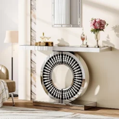 Tribesigns Modern Mirrored Console Table, 43-Inch Glass Sofa Table With Sparkling Crystal Inlays Base For Entrance, Living Room, Hallway 12 Tribesigns Modern Mirrored Console Table, 43-Inch Glass Sofa Table With Sparkling Crystal Inlays Base For Entrance, Living Room, Hallway -Tribesigns Sales Store GUEST ebb694f1 7e18 4d55 b34a 4dfc173090ed