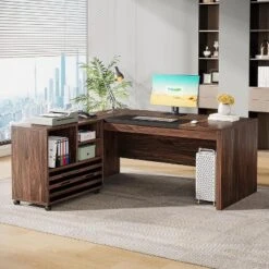 Tribesigns 62.2" Large Executive Desk With Mobile File Cabinet, L-Shaped Office Desk With Storage Shelves 12 Tribesigns 62.2" Large Executive Desk With Mobile File Cabinet, L-Shaped Office Desk With Storage Shelves -Tribesigns Sales Store GUEST ebd43897 52d6 41d2 a1bd 7c5dd2947230