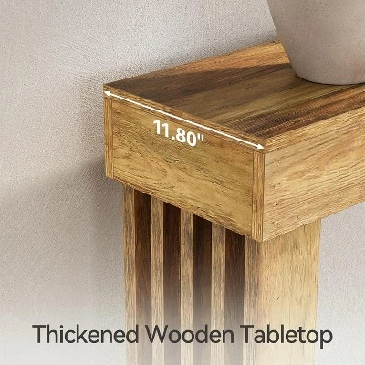 Tribesigns 2-Tier Wood Console Sofa Table For Living Room, Large Hallway Foyer Table With Heavy Duty U-Shaped Pedestal,Brown 4 Tribesigns 2-Tier Wood Console Sofa Table For Living Room, Large Hallway Foyer Table With Heavy Duty U-Shaped Pedestal,Brown - Image 4