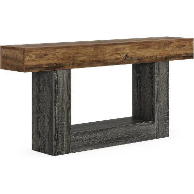 Tribesigns Farmhouse 2-Tier 63" Console Table With U-Shaped Base For Living Room 11 Tribesigns Farmhouse 2-Tier 63" Console Table With U-Shaped Base For Living Room - Image 11