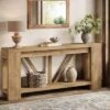 70.9-Inch Extra Long Console Table, 2-Tier Farmhouse Sofa Table Behind Couch, Large Entry Console With Storage For Hallway, Foyer