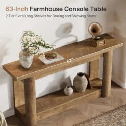 Tribesigns 63"Farmhouse Console Table, Narrow Long Sofa Table Behind The Couch, 2-Tier Storage Entryway Furniture For Living Room -Tribesigns Sales Store GUEST efdadf94 3c83 4414 a6df 1f66d5562de9