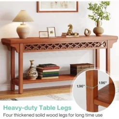 Tribesigns 70.8" Solid Wood Long Console Table, Farmhouse Couch Table With Storage, Narrow Sofa Table For Living Room Entryway Hallway -Tribesigns Sales Store GUEST f12eee65 a26e 4bd2 853e 5e4c3c7b9cc5