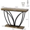 Tribesigns 41.3"Sofa Table, Industrial Behind Couch Furniture, Narrow Long Console Table For Entryway, Living Room, Hallway, Office, Rustic Brown