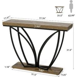 Tribesigns 41.3"Sofa Table, Industrial Behind Couch Furniture, Narrow Long Console Table For Entryway, Living Room, Hallway, Office, Rustic Brown
