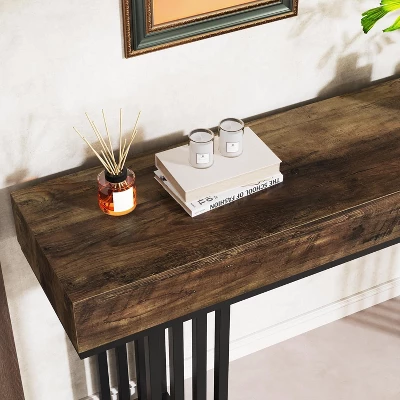 Tribesigns 55-Inch Console Table For Entryway, Industrial Hallway Table With Stylish Metal Frame For Living Room, Entrance 7 Tribesigns 55-Inch Console Table For Entryway, Industrial Hallway Table With Stylish Metal Frame For Living Room, Entrance - Image 7