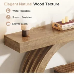 Tribesigns 63-Inch Entryway Table, 2-Tier Sofa Table Behind The Couch, Farmhouse Narrow Unique Arched Console For Hallway, Living Room, Foyer,Natural -Tribesigns Sales Store GUEST f8fcdf68 9b10 47d2 a300 75c0e310a8c9