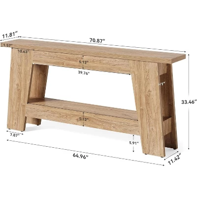 Tribesigns 70.9“Extra Long Console Table, 2-Tier Rectangular Sofa Table For Behind Couch, Farmhouse Entryway Table For Hallway, Living Room 1 Tribesigns 70.9“Extra Long Console Table, 2-Tier Rectangular Sofa Table For Behind Couch, Farmhouse Entryway Table For Hallway, Living Room
