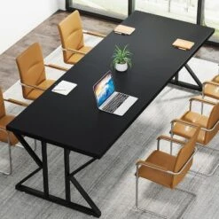 Tribesigns 78.7-Inch Executive Desk, Computer Desk For Home Office, Black