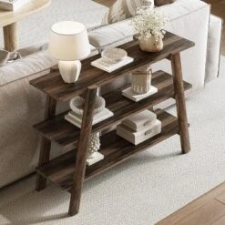 Tribesigns 41.3"Entryway Table Console Tables, 3-Tier Narrow Long With Open Storage Shelves For Living Room, Foyer,Entrance,Hallway,Rustic Brown -Tribesigns Sales Store GUEST fa306748 ee55 4278 906d 3d811b139ef7