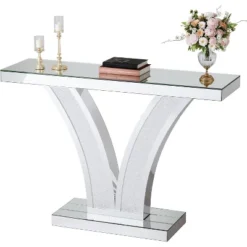 Tribesigns Mirrored Console Table, Modern Sliver Entryway Sofa Table With Crystal Inlay Frames -Tribesigns Sales Store GUEST fa70d04c eaba 4e8d 951b 81bc59d7e3ab