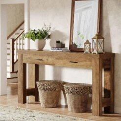 Tribesigns Wood 63" Console Table With 2 Drawers, Farmhouse Entryway Table With H-Shaped Sturdy Legs For Hallway, Living Room -Tribesigns Sales Store GUEST fa7479d9 a161 4ee6 acd9 2736c38db7c5