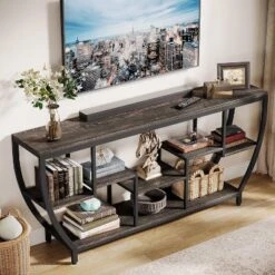 Tribesigns 70.86 Inch Long Sofa Table With Shelves, Rustic Console Table With Storage, Industrial Entryway Table TV Stand -Tribesigns Sales Store GUEST fb774b93 1192 47f9 a22a 29f7833eabdd