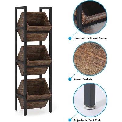 Tribesigns 3 Tier Wooden Freestanding Floor Bottle Rack, Wobble-Free Liquor Storage Stand, Liquor Bottle Organizer For Kitchen, Cellar 7 Tribesigns 3 Tier Wooden Freestanding Floor Bottle Rack, Wobble-Free Liquor Storage Stand, Liquor Bottle Organizer For Kitchen, Cellar - Image 7