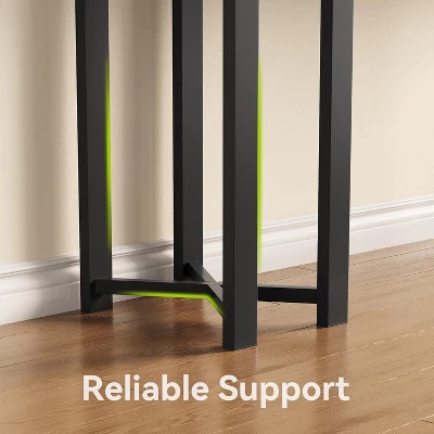 Tribesigns 63"Console Table For Entryway, Farmhouse Behind Couch Table, Sofa Table With Black Metal Frame For Living Room, Oak 5 Tribesigns 63"Console Table For Entryway, Farmhouse Behind Couch Table, Sofa Table With Black Metal Frame For Living Room, Oak - Image 5