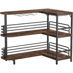 Tribesigns L-Shaped Home Bar Unit, 3-Tier Liquor Table With Storage Shelf -Tribesigns Sales Store GUEST fbeef224 cff3 4f62 912a e93bd2dc12a4