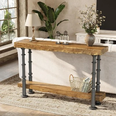 Tribesigns Solid Wood Console Table For Entryway, 55-Inch Long Sofa Table With Shelf, Behind Couch For Foyer, Hallway, Living Room 5 Tribesigns Solid Wood Console Table For Entryway, 55-Inch Long Sofa Table With Shelf, Behind Couch For Foyer, Hallway, Living Room - Image 5