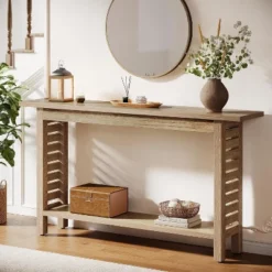 Tribesigns 2-Tier Farmhouse Console Table, Long Narrow Wood Grain Finish Entryway Table For Foyer, Hallway, Living Room,Oak -Tribesigns Sales Store GUEST feade176 7061 490b acd5 90a691b0fef7