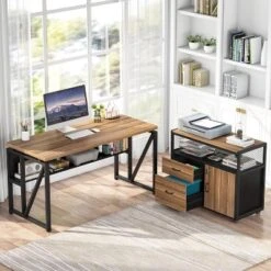 Tribesigns 55-inch L Shaped Desk With Drawer Cabinet, Executive Computer Desk For Home Office -Tribesigns Sales Store GUEST ff21588e 874e 41c0 9ea9 337a67d4d43f