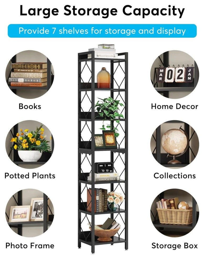 Tribesigns 78.7 Inch Bookshelf, Bookcase, Display Shelves, Storage Organizer 9 Tribesigns 78.7 Inch Bookshelf, Bookcase, Display Shelves, Storage Organizer - Image 9