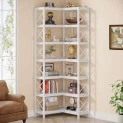 Tribesigns 7-Tier Corner Bookshelf Corner Bookcase Storage Display Rack, White 10 Tribesigns 7-Tier Corner Bookshelf Corner Bookcase Storage Display Rack, White -Tribesigns Sales Store ae997527 0d9f 4d74 afc0 a8326d1e51ee