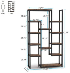 Tribesigns Industrial 6-Tier Bookshelf, 70.9" Tall Bookcase, Brown -Tribesigns Sales Store b0565402 a6d1 4ffc 93cd 0a825de205b8