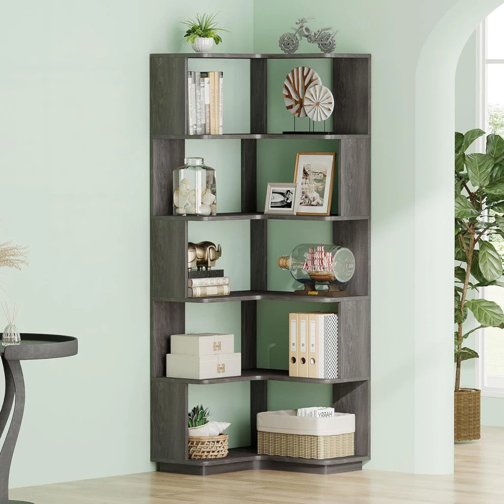 Tribesigns Corner Bookcase, L-Shaped Bookshelf, Book Shelf, Display Shelves 1 Tribesigns Corner Bookcase, L-Shaped Bookshelf, Book Shelf, Display Shelves