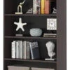 Tribesigns Bluebell 5 Tier Bookcase, 70.8" Bookshelf For Living Room Bedroom, Black Steel Frame/Dark Sandalwood Board