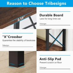 Tribesigns 7-Tier Corner Bookshelf Corner Bookcase Storage Display Rack, Black Steel Frame/Tiger Wood Panel -Tribesigns Sales Store c33de668 6691 4017 b5ed 02b6326bae7d