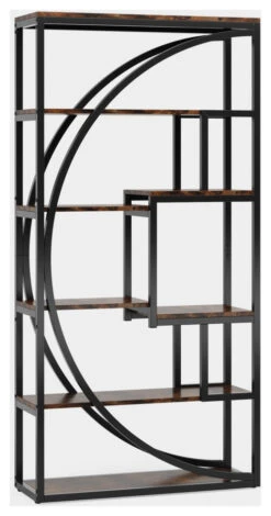 Tribesigns 70.8" 5-Tier Tall Bookshelf With 8 Open Storage Shelves, Brown