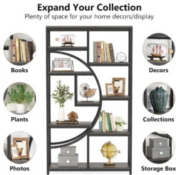 Tribesigns 5-Tier Freestanding Tall Bookshelf With 9 Open Storage Shelves,Grey -Tribesigns Sales Store cf8668bf fdb0 40c7 8fc9 e6cfd117b425