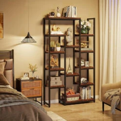 Tribesigns Industrial 6-Tier Bookshelf, 70.9" Tall Bookcase, Brown -Tribesigns Sales Store d46d632c aaa0 4270 8968 d1fa7e7a7e2e