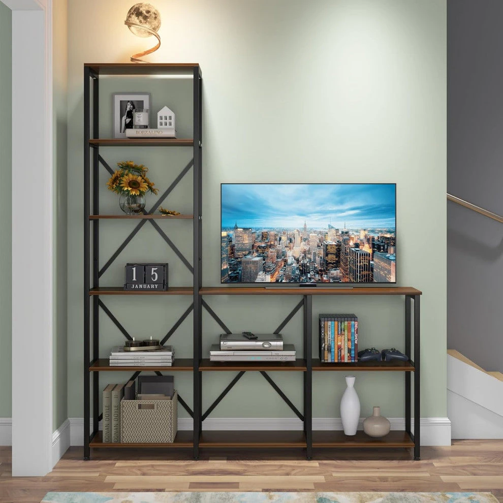 Tribesigns Bookshelves, Ladder Corner Etagere Bookcase, Storage Organizer 2 Tribesigns Bookshelves, Ladder Corner Etagere Bookcase, Storage Organizer - Image 2